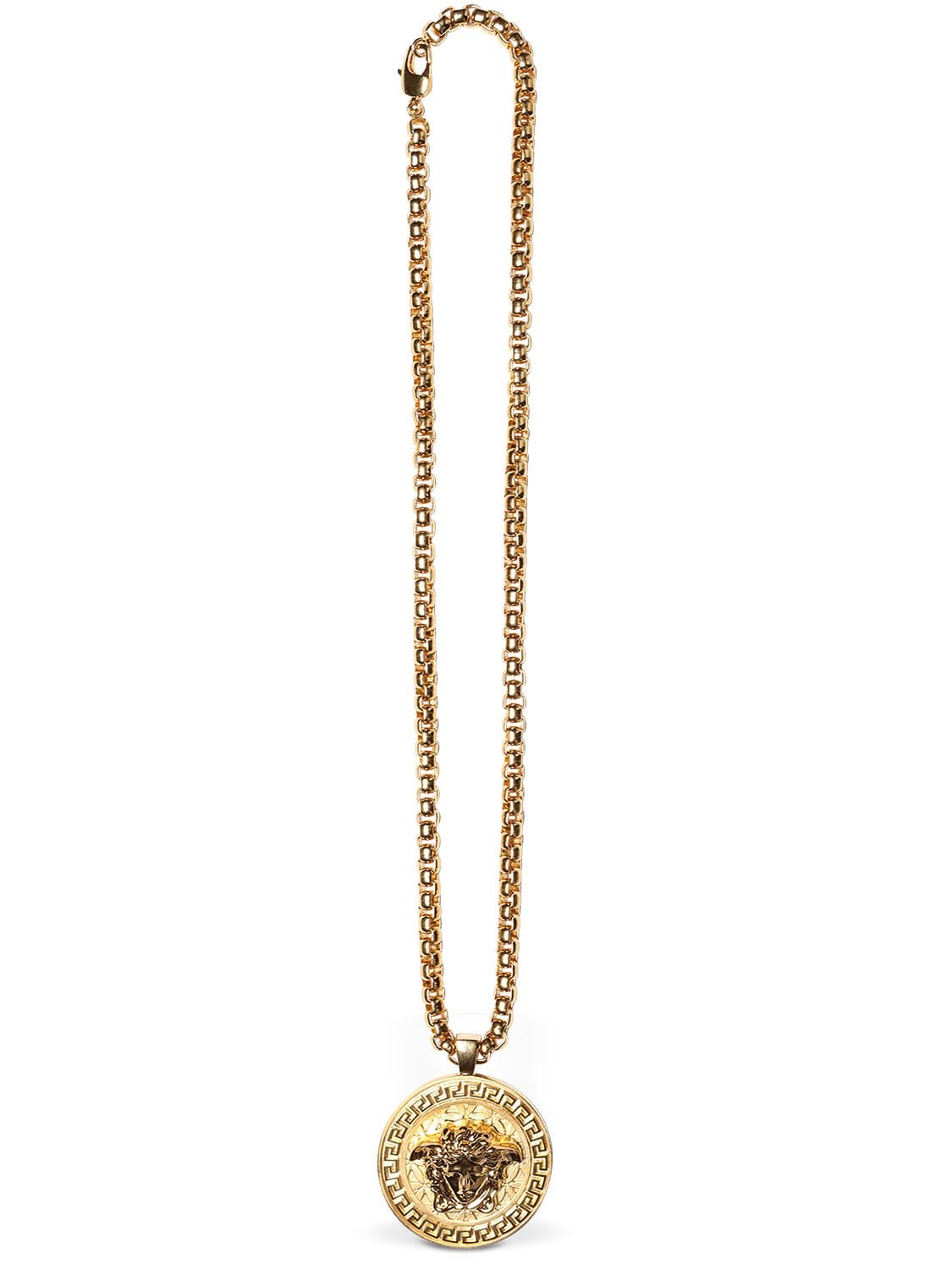 Versace Medusa Coin Necklace In Gold