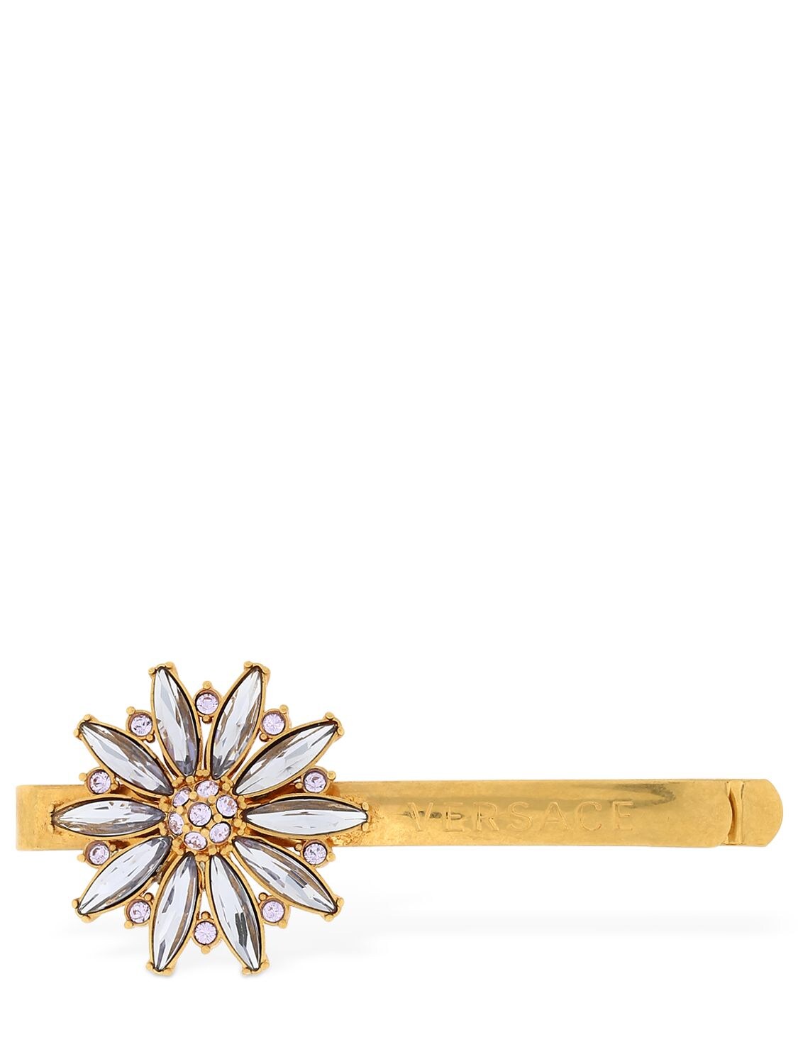 Versace Single Floral Garden Hair Pin In Lile