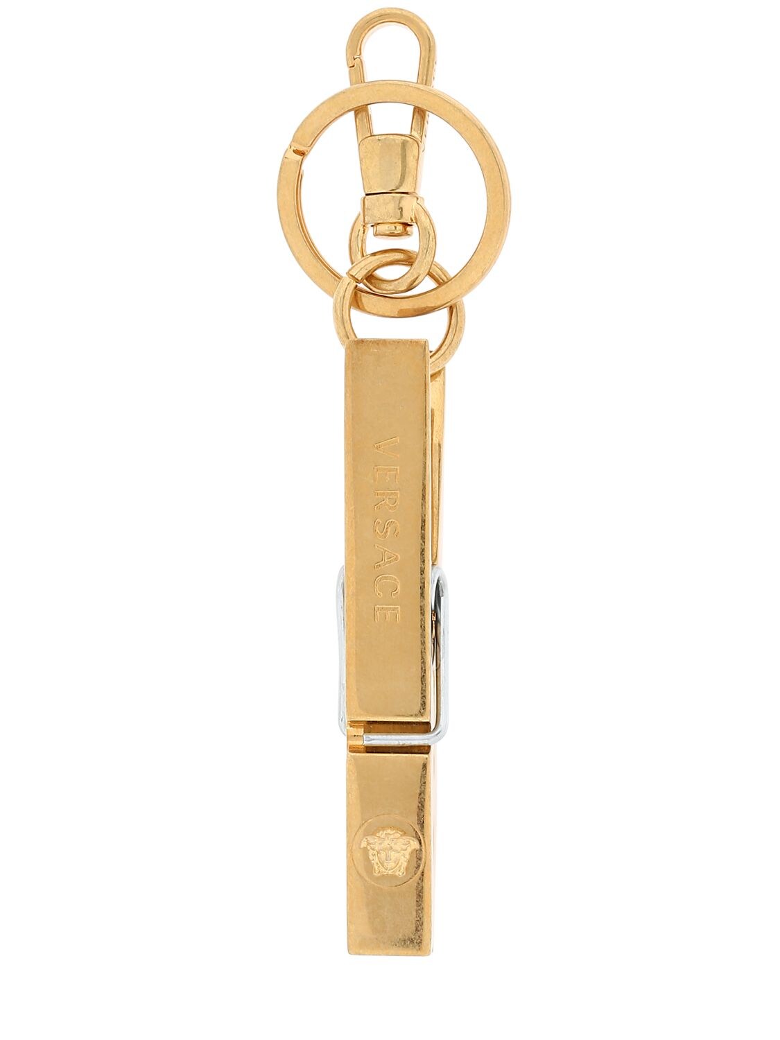 Versace Pin Key Charm Holder In Gold