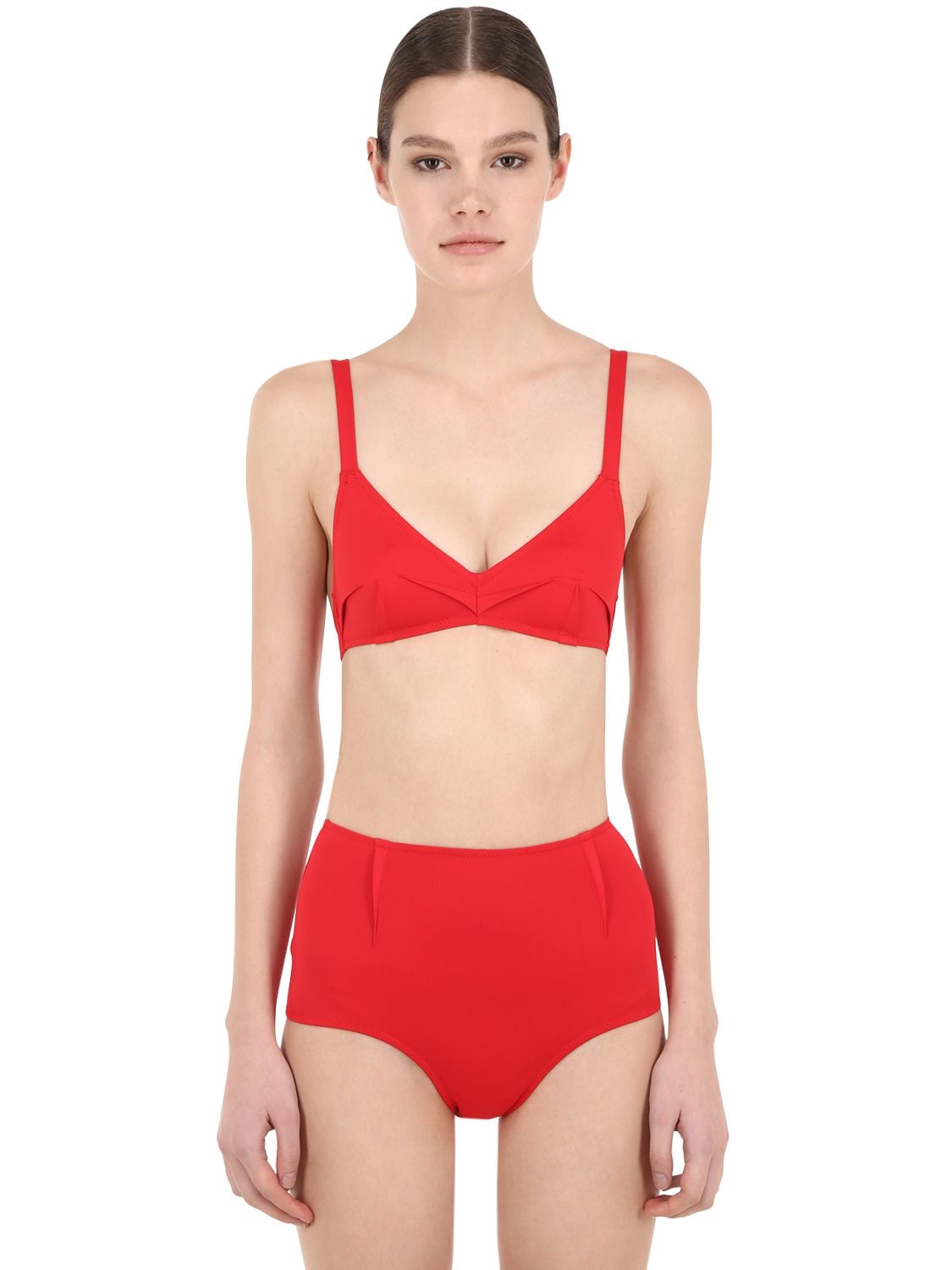 Laura Urbinati High Waist Lycra Bikini In Red