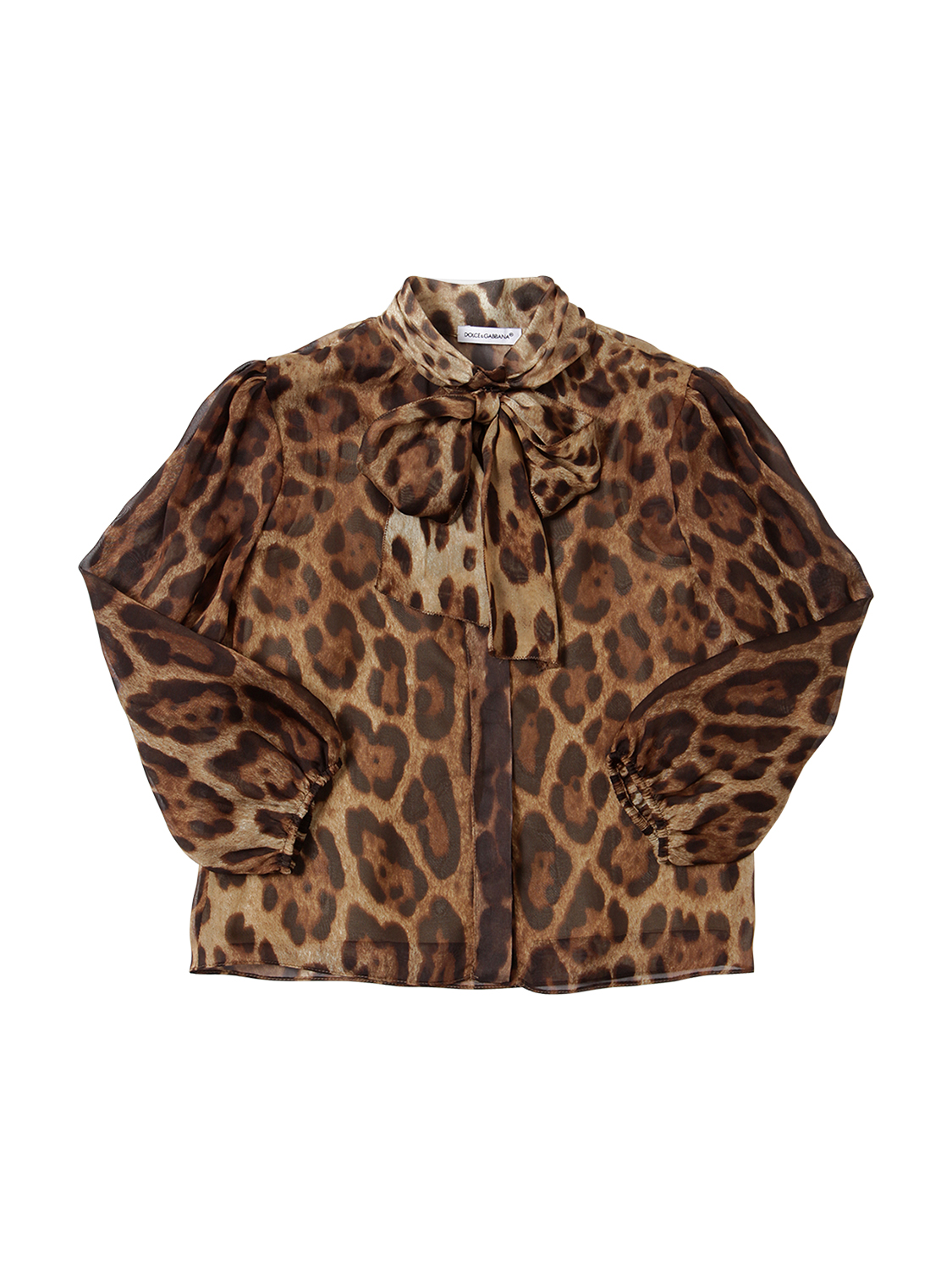 Leopard print silk chiffon shirt 
