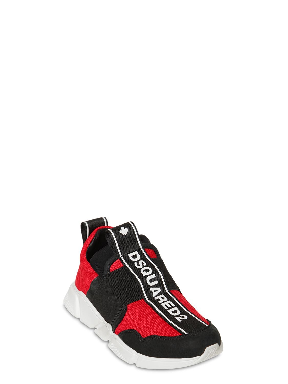 Dsquared2 Kids' Slip-on Sneakers W/ Elastic Bands In Red