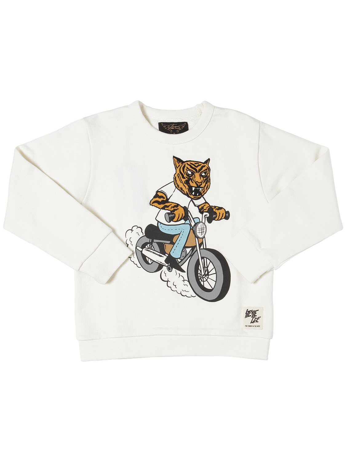 Sweatshirt Aus Baumwolle Mit Tigerdruck