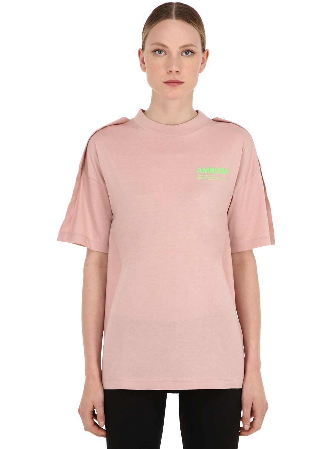 Ambush Oversize Logo Cotton Jersey T-shirt In Pink