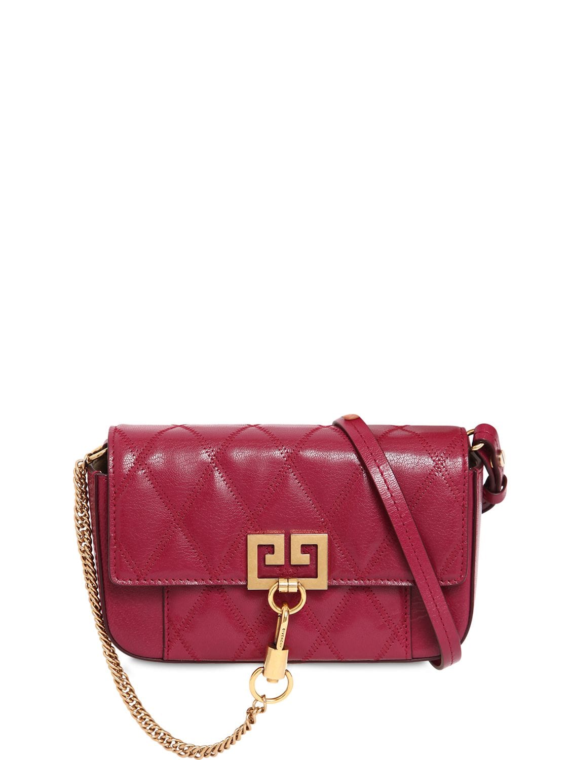 Givenchy Mini Pocket Quilted Leather Shoulder Bag In Purple