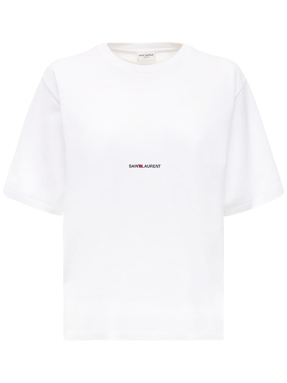 Image of Loose Logo Print Cotton Jersey T-shirt