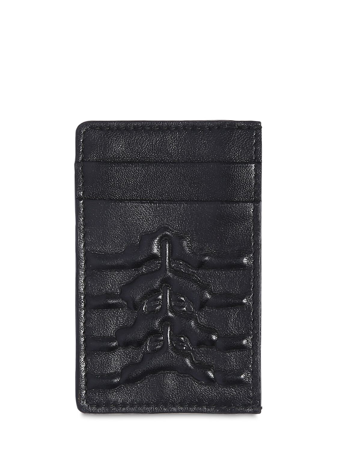 Alexander Mcqueen Skeleton Leather Card Holder In Black