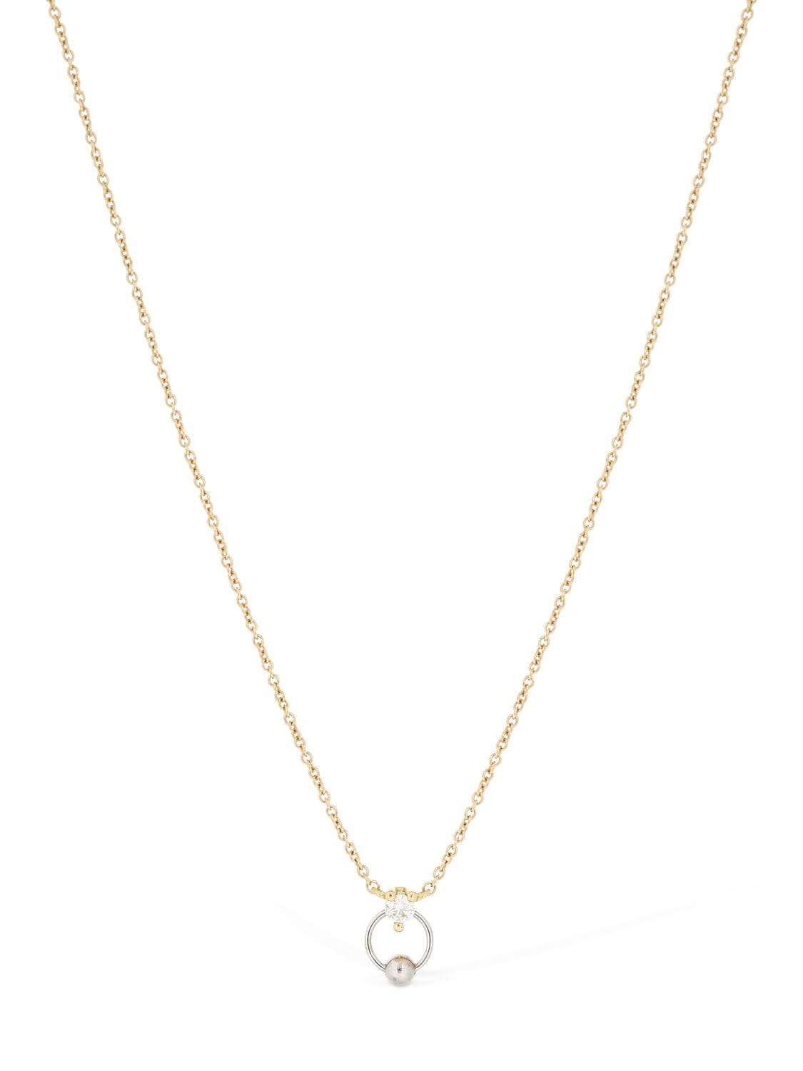 Delfina Delettrez Two-in-one Small Diamond Necklace In Gold,pearl