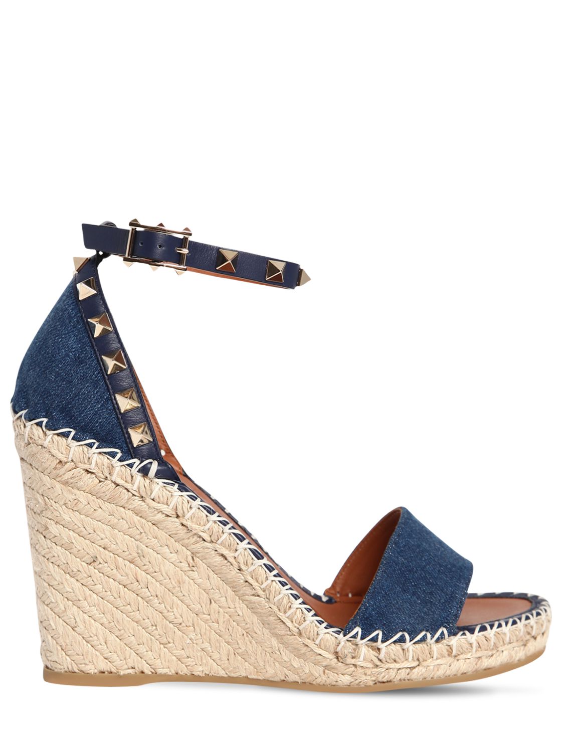 valentino denim wedges