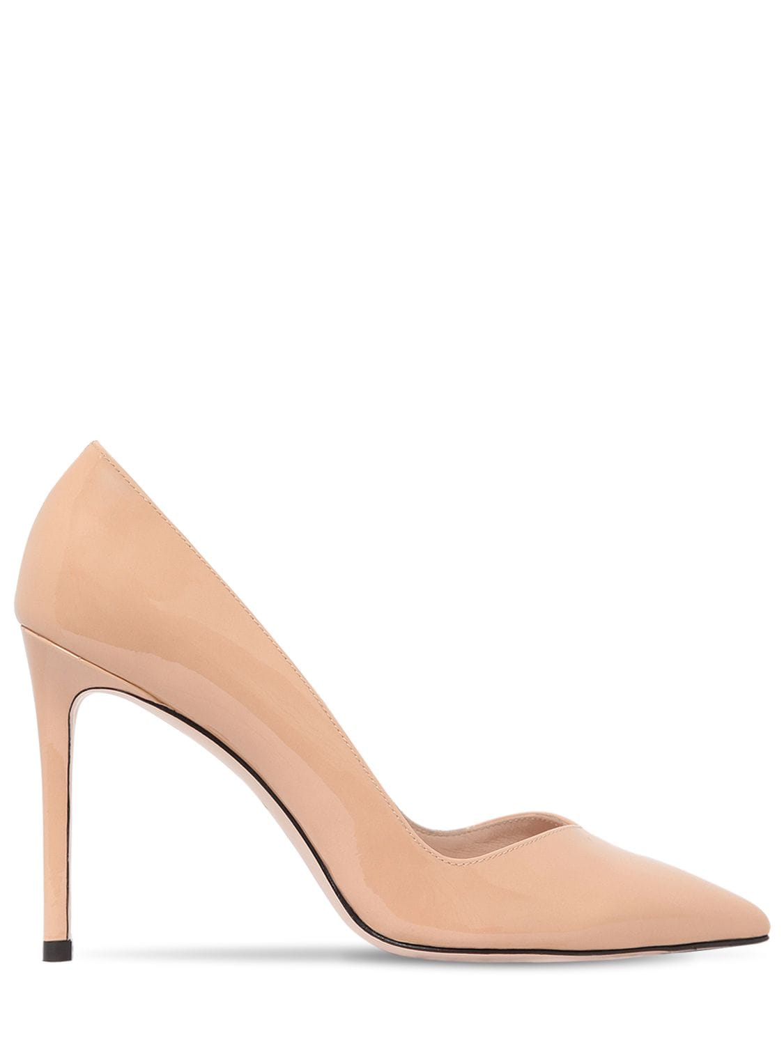 Stuart Weitzman 95mm Anny Patent Leather Pumps In Nude