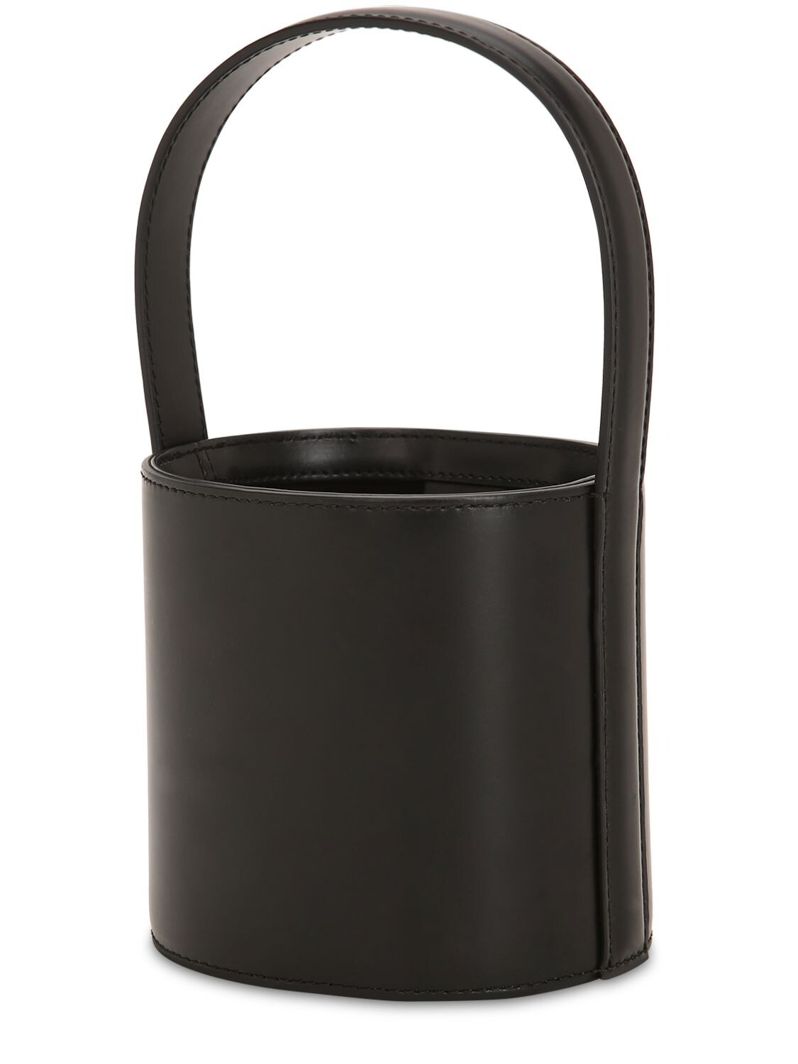 Staud Mini Bissett Leather Bucket Bag In Black
