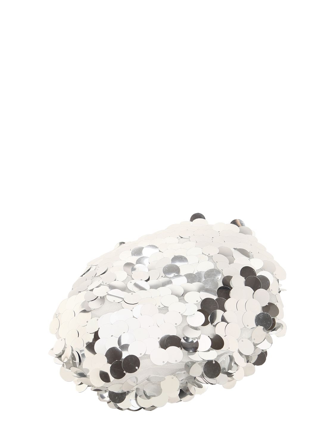 Maison Michel New Billy Sequined Beret In Silver