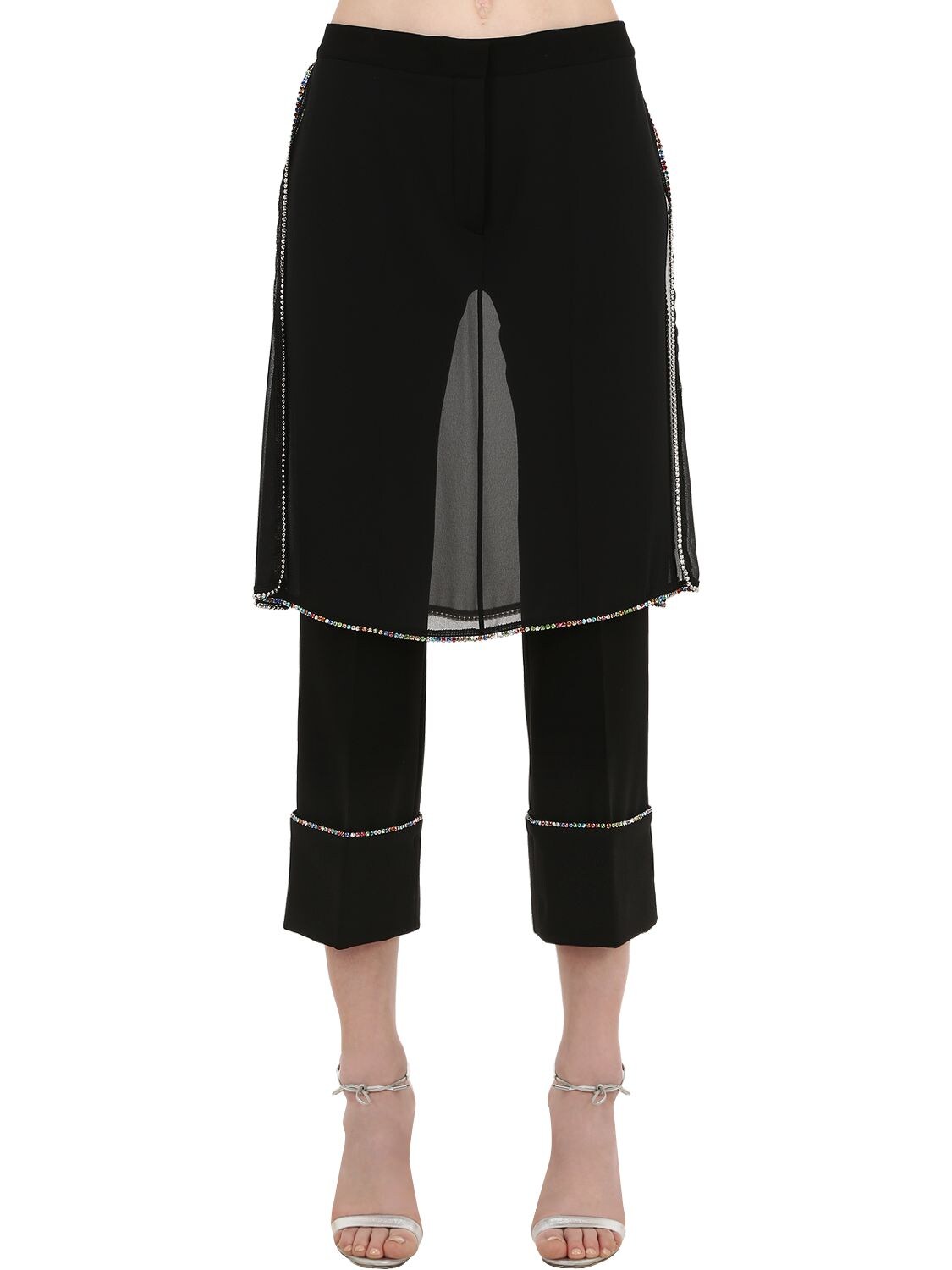 Embellished Pants W/ Skirt Panels