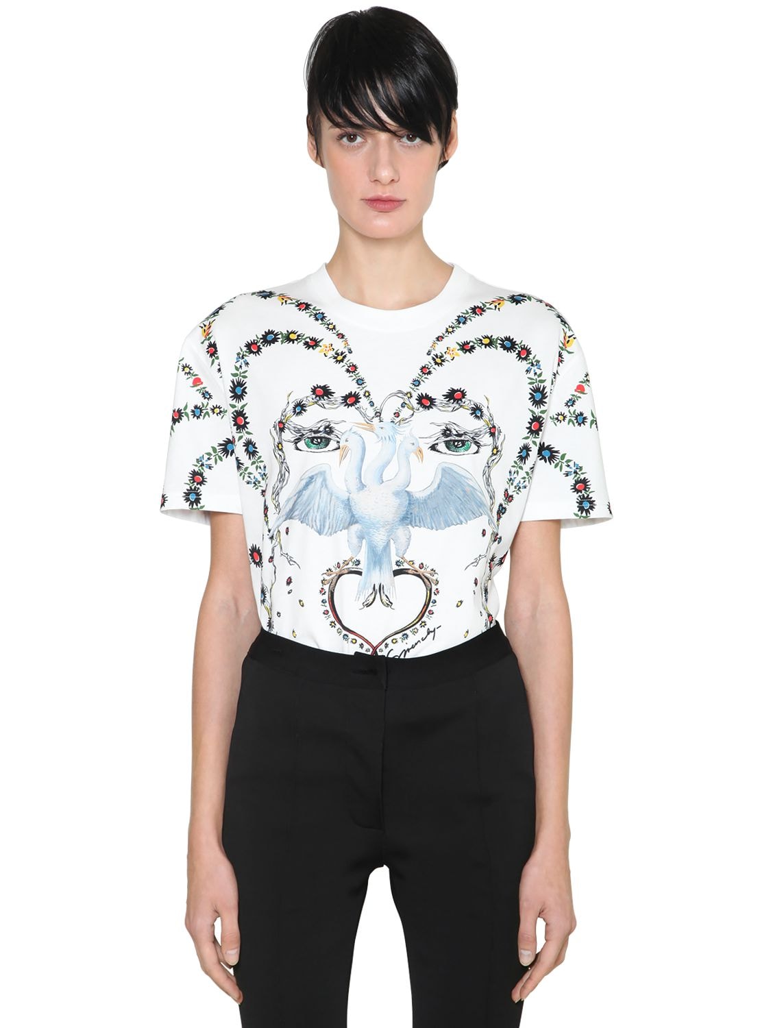 GIVENCHY PRINTED COTTON JERSEY T-SHIRT,69ID19014-MTAW0