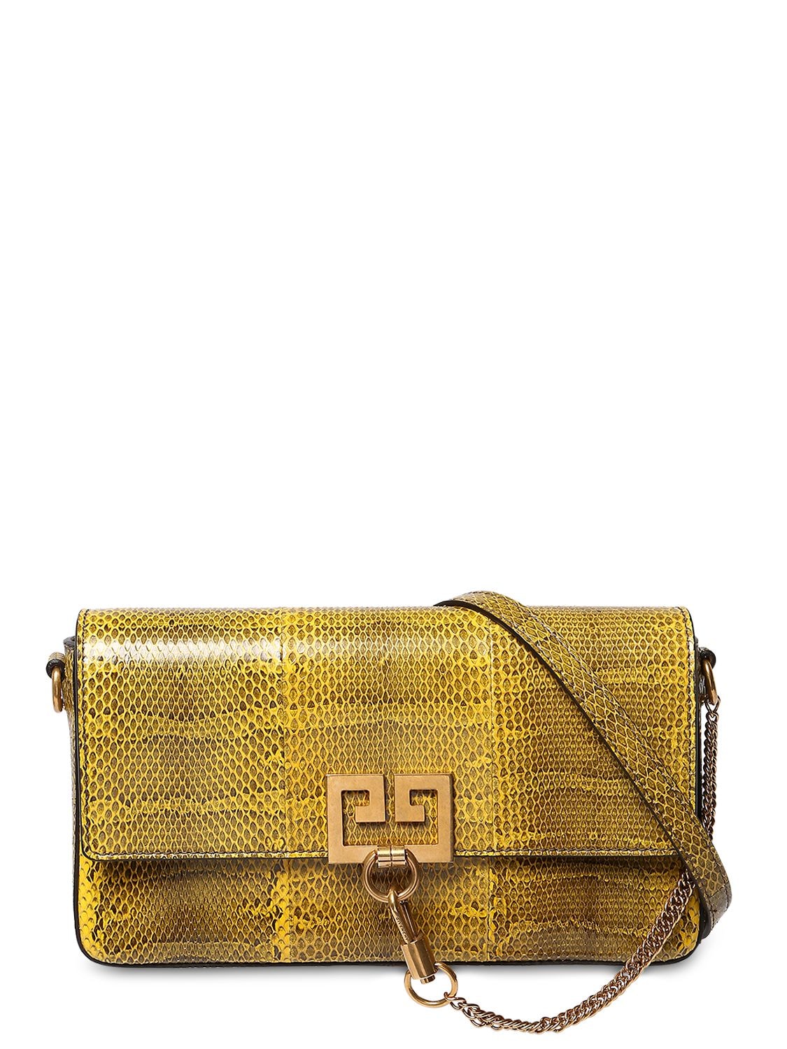 GIVENCHY CHARM SNAKESKIN SHOULDER BAG,69ID1A007-NZAW0