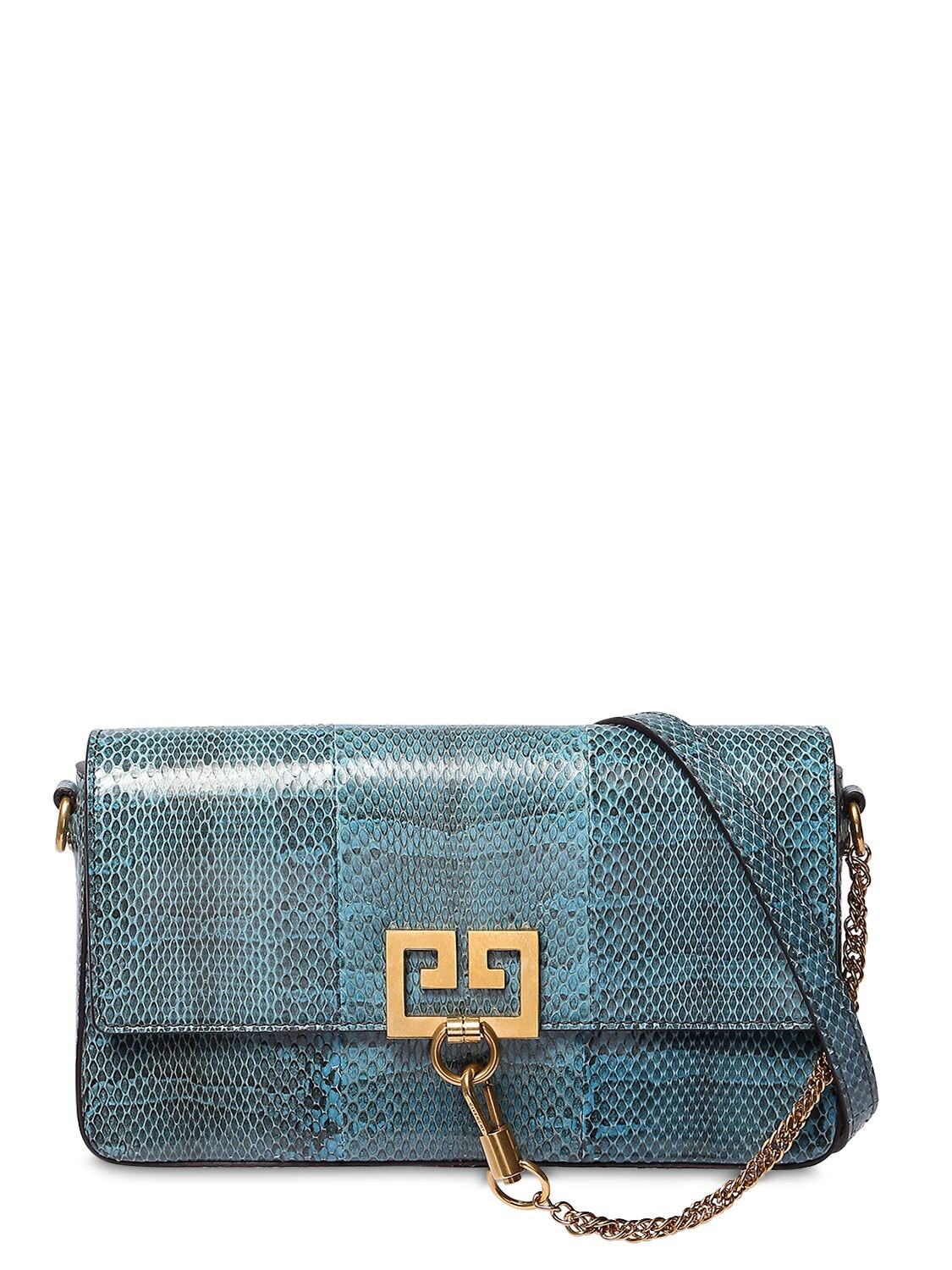 Givenchy Charm Small Snake Shoulder Bag In Blue