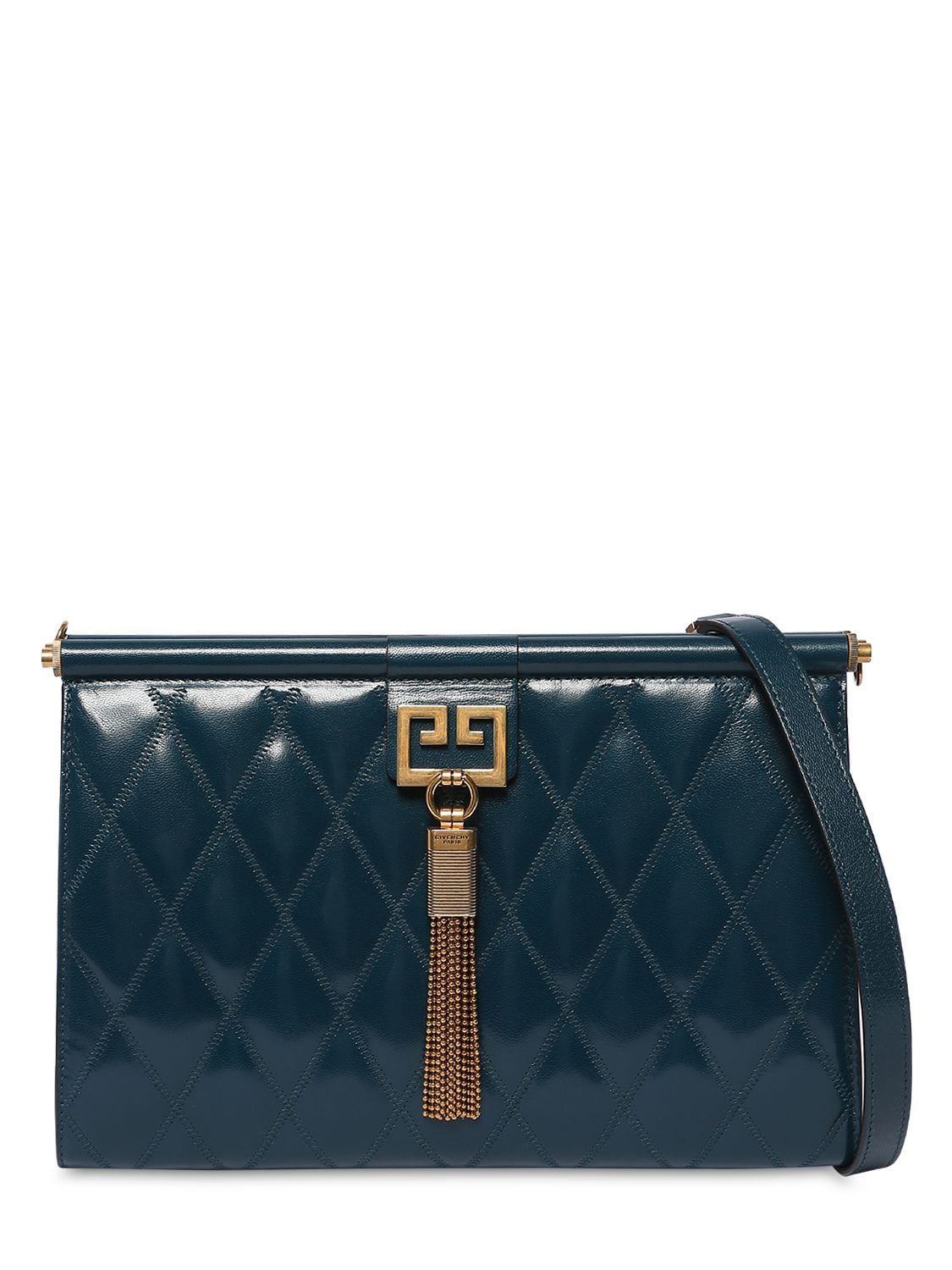 Givenchy Gem Medium Quilted Leather Shoulder Bag In Prussian Blue