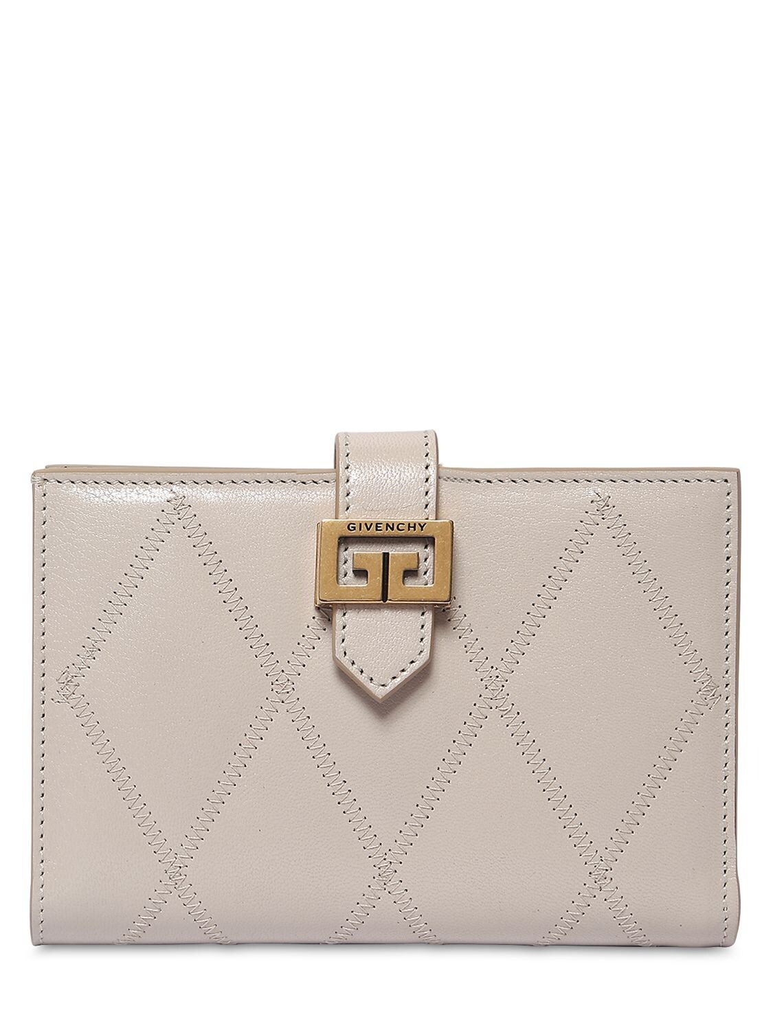 Givenchy Gv3 Quilted Leather Wallet In Natural