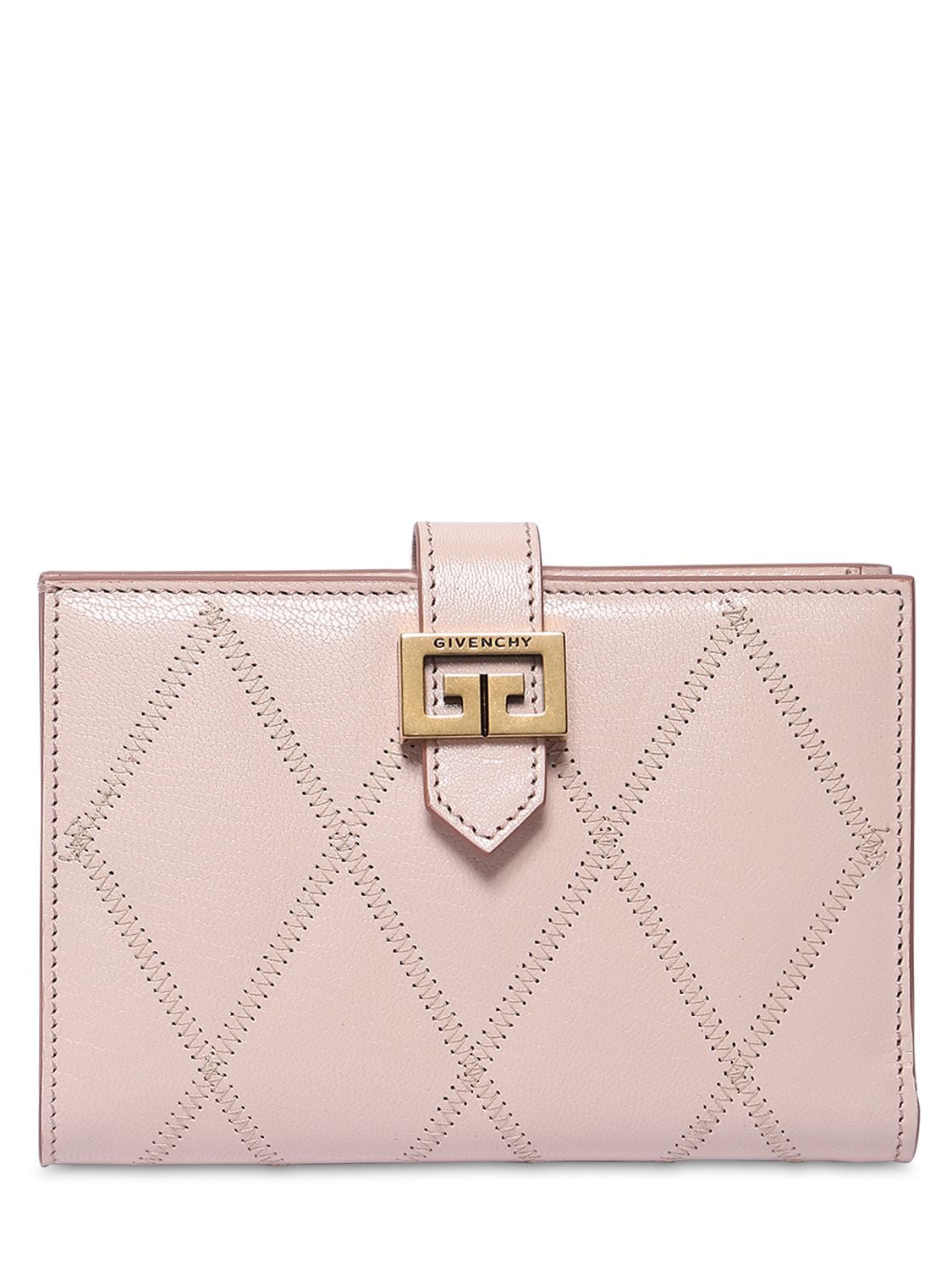 Givenchy Gv3 Quilted Leather Wallet In Light Pink