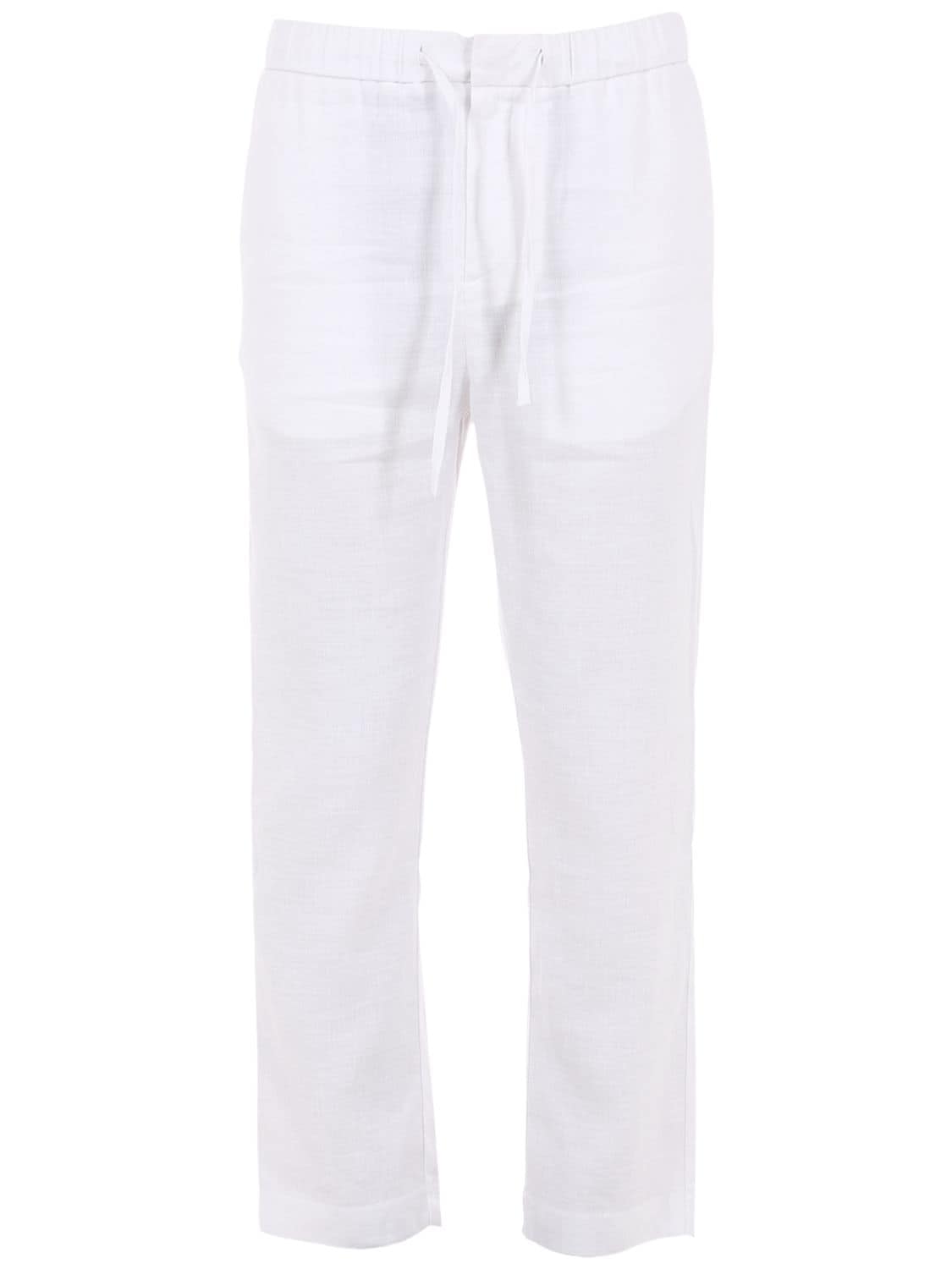 Shop Frescobol Carioca Oscar Linen & Cotton Chino Pants In White