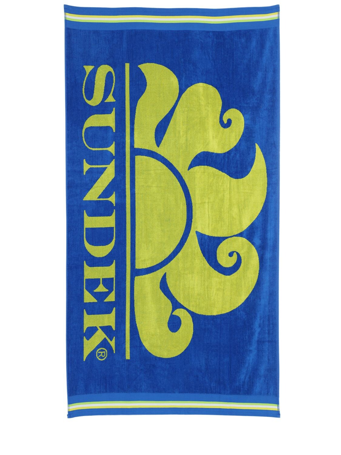 Sundek Logo Print Cotton Terry Beach Towel In Sapphire