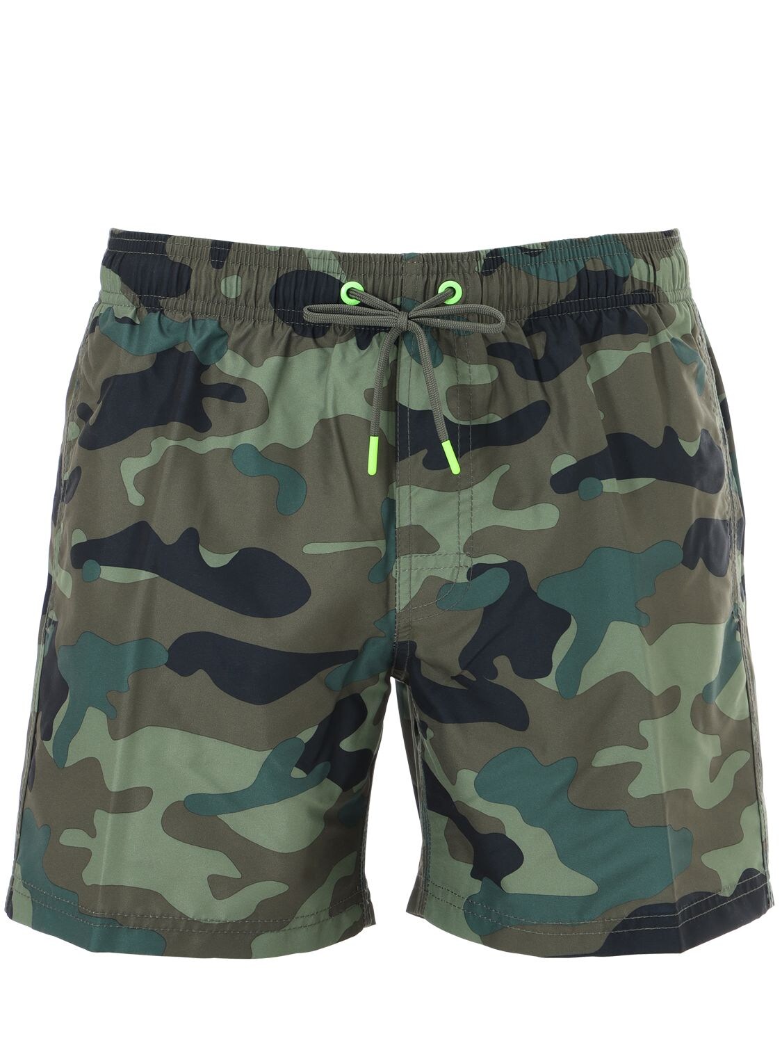Sundek Camouflage Print Nylon Swim Shorts In Army Camo