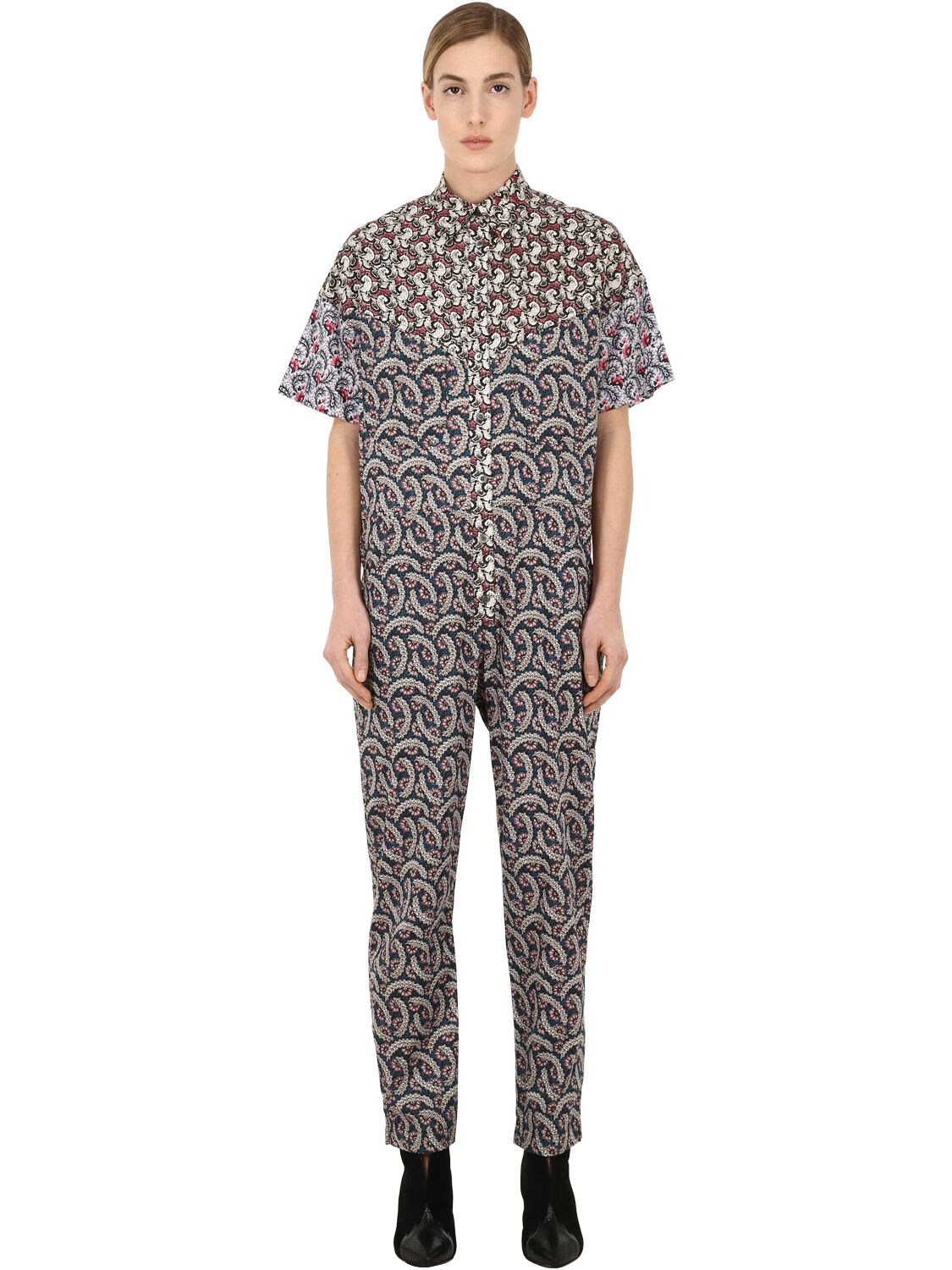 ISABEL MARANT ÉTOILE LINDSIE FLORAL PRINT COTTON JUMPSUIT,69IE1B021-NDBQSW2