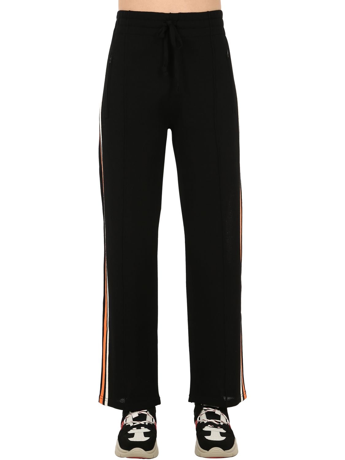 Isabel Marant Étoile Stretch Viscose Jersey Sweatpants In Black,orange,wh
