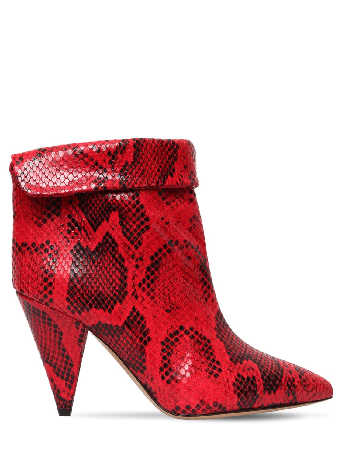 ISABEL MARANT 90MM LISBO PYTHON PRINTED LEATHER BOOTS,69IE1C001-NZBSRA2