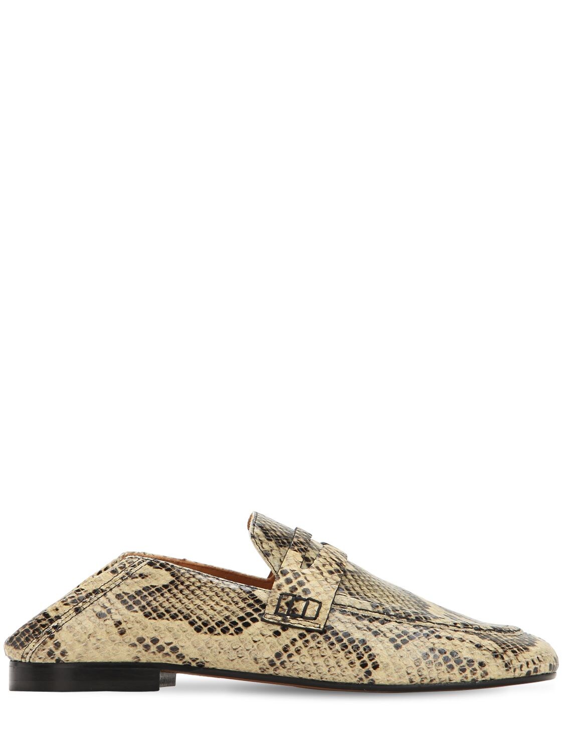 ISABEL MARANT 10MM FEZZY PYTHON PRINTED PENNY LOAFERS,69IE1C003-MJNOTA2