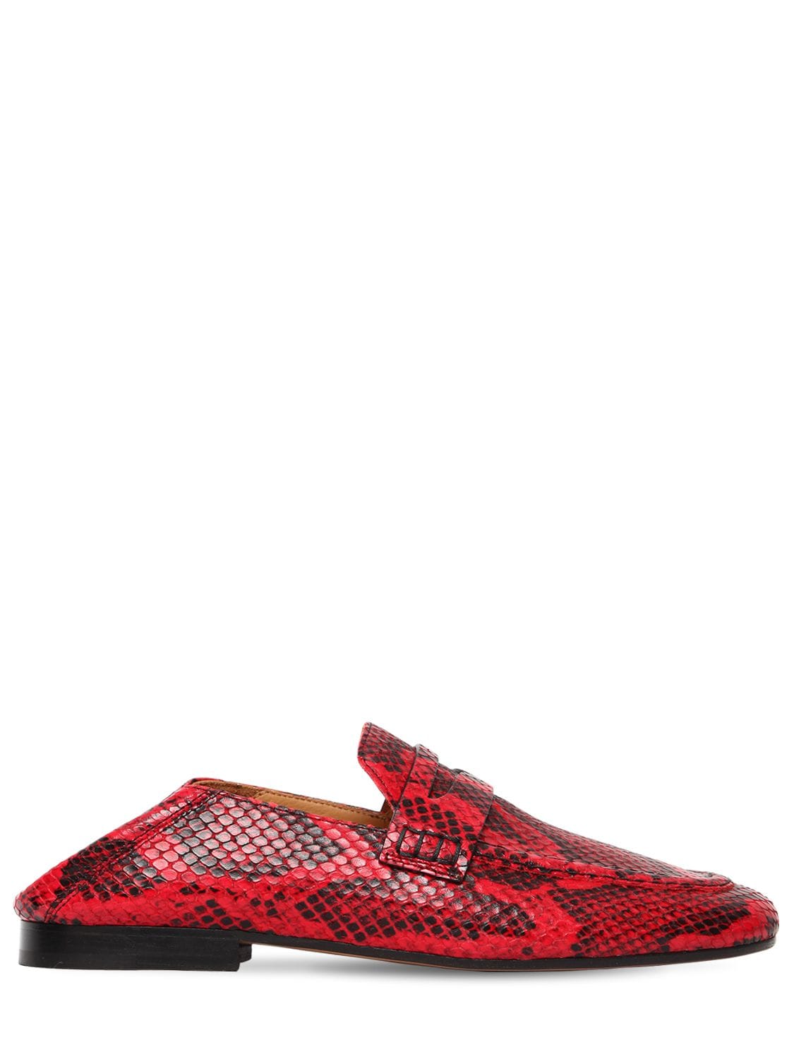 ISABEL MARANT 10MM FEZZY PYTHON PRINTED PENNY LOAFERS,69IE1C003-NZBSRA2