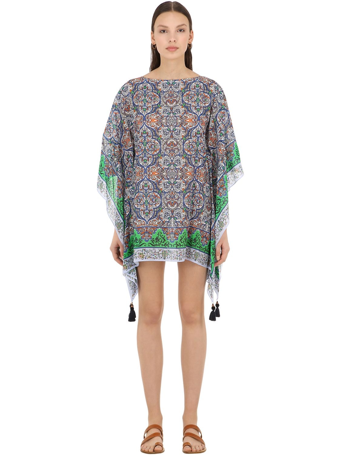 Tory Burch Printed Square Cover Up In Multicolor