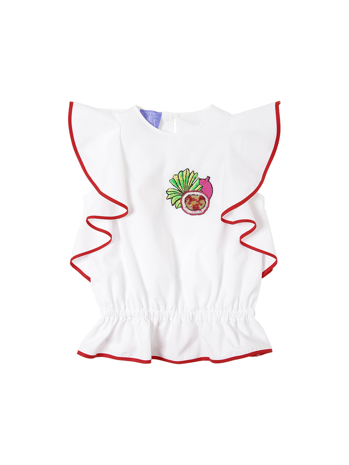 Oberteil Aus Baumwollpopeline Mit Obstpatch