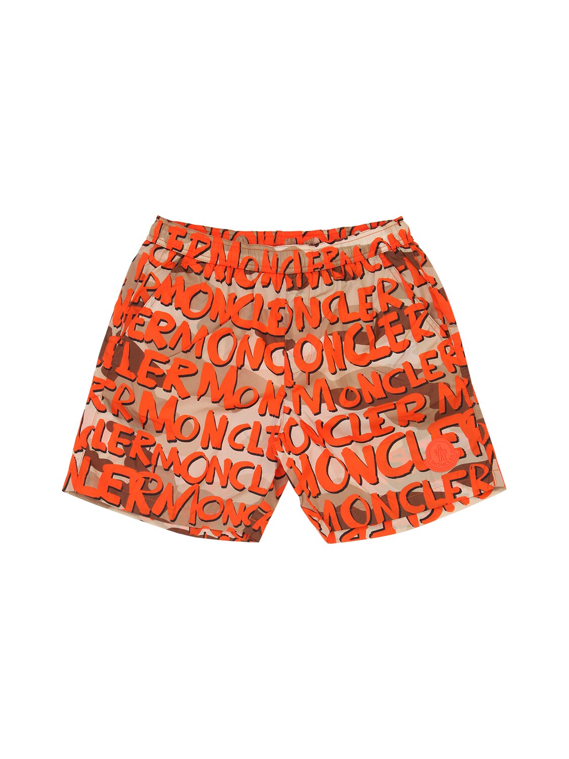 orange moncler swim shorts