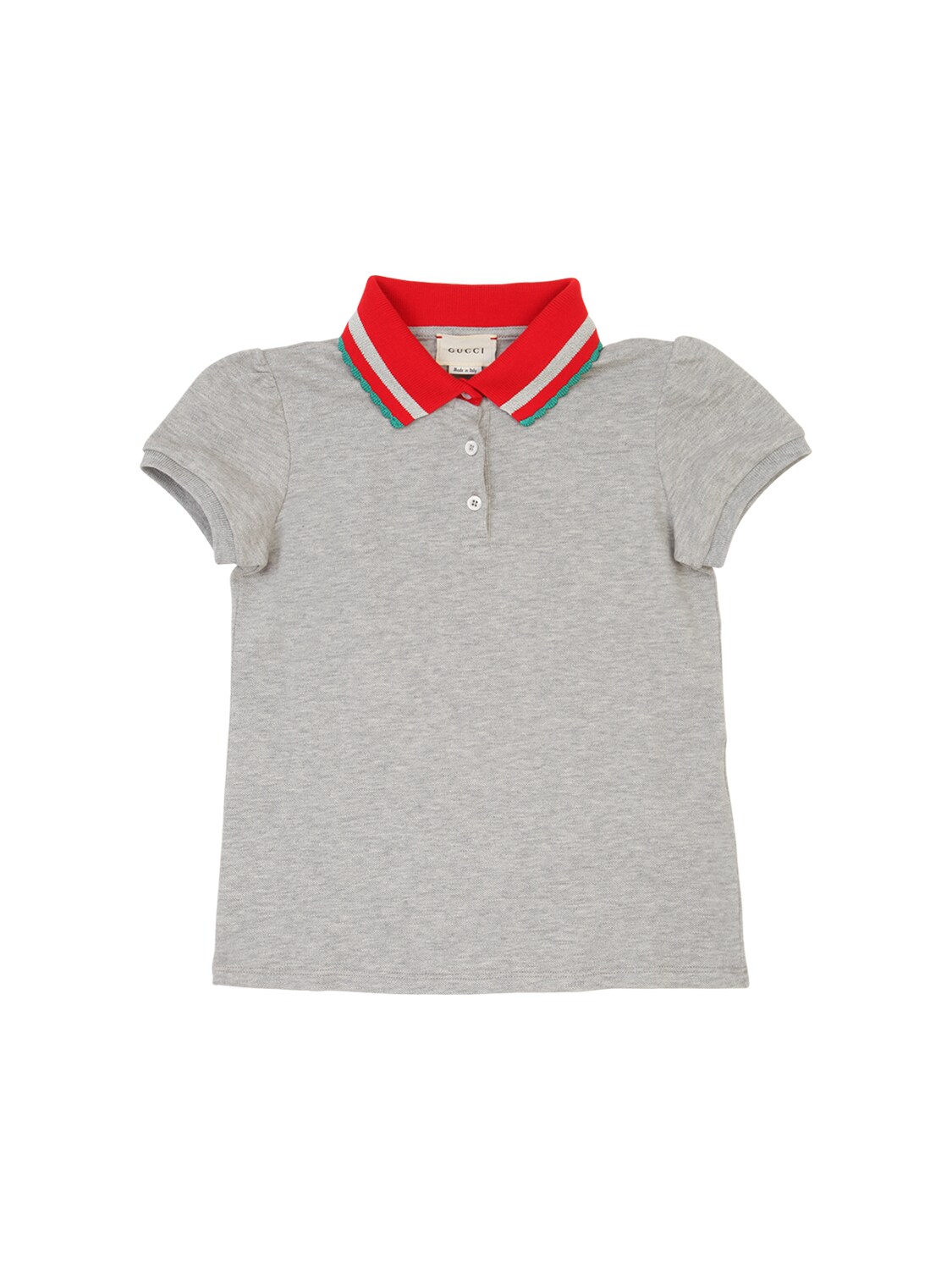 Gucci Kids' Cotton Piqué Polo Shirt In Grey