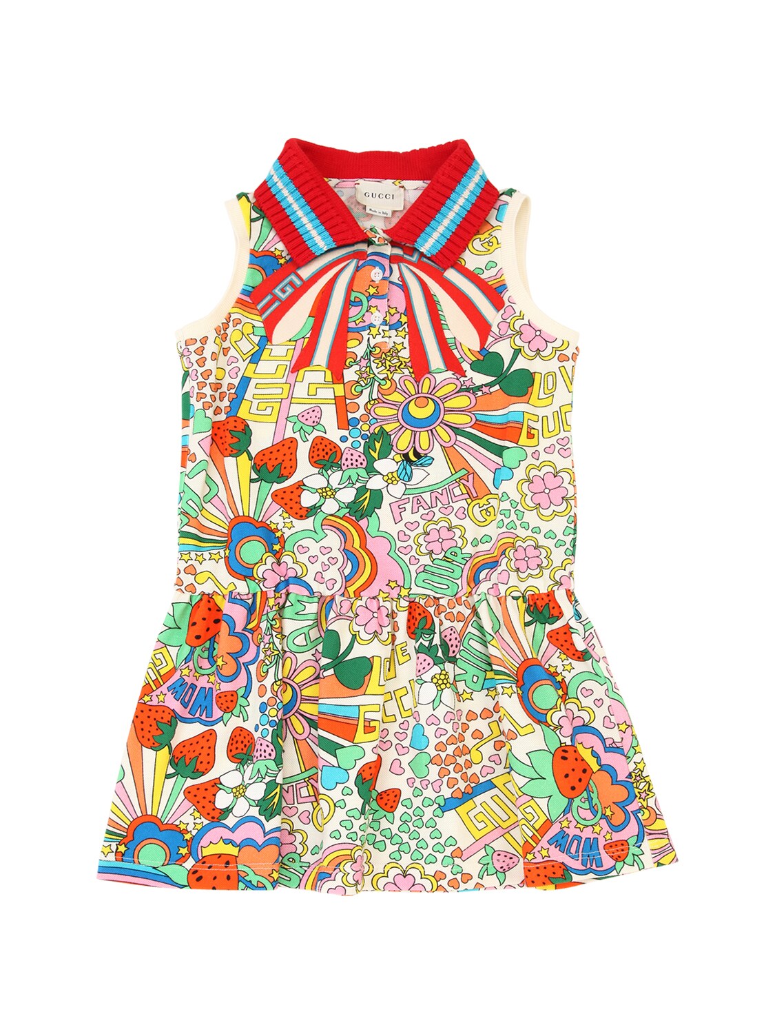 GUCCI RAINBOW PRINT COTTON PIQUÉ DRESS 69IFH7040-OTMWNA2
