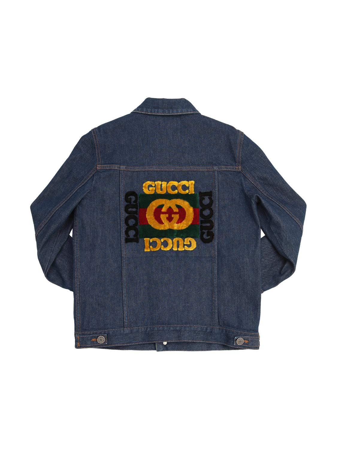 Gucci Kids' Embroidered Cotton Denim Jacket