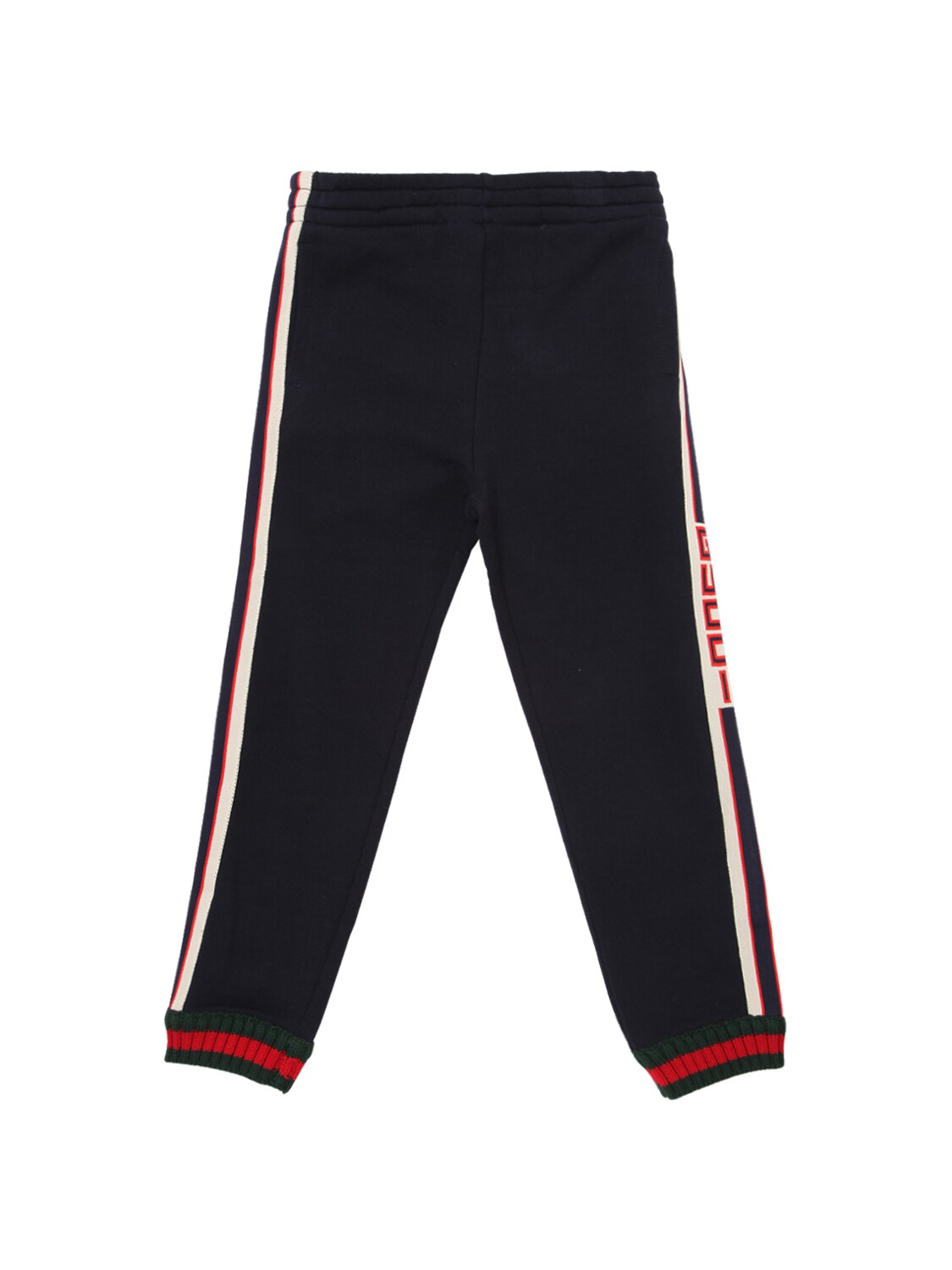 Gucci Kids' Logo Side Bands Cotton Sweatpants In Navy