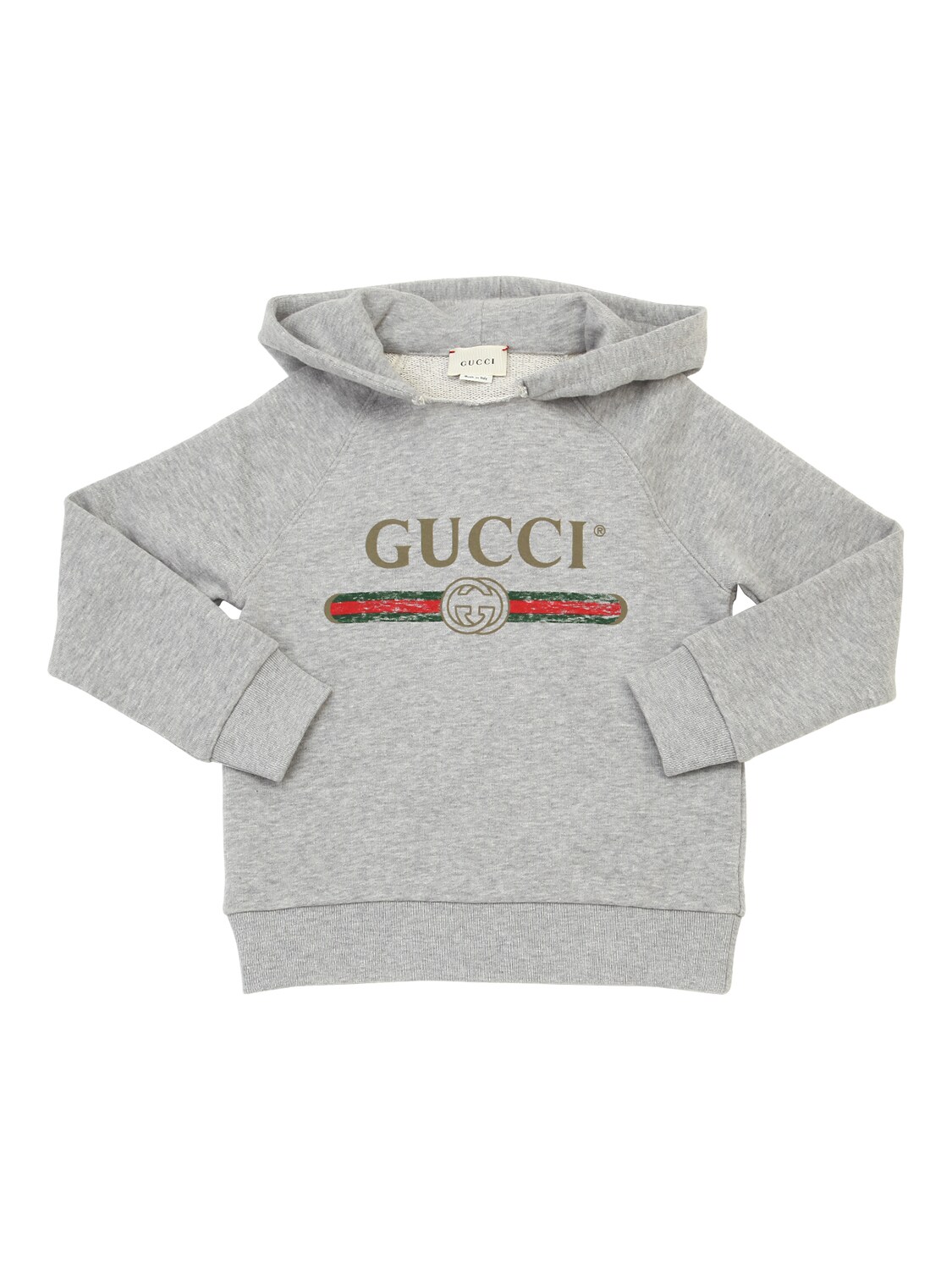Gucci Kids' Vintage Logo Cotton Sweatshirt Hoodie In Grey
