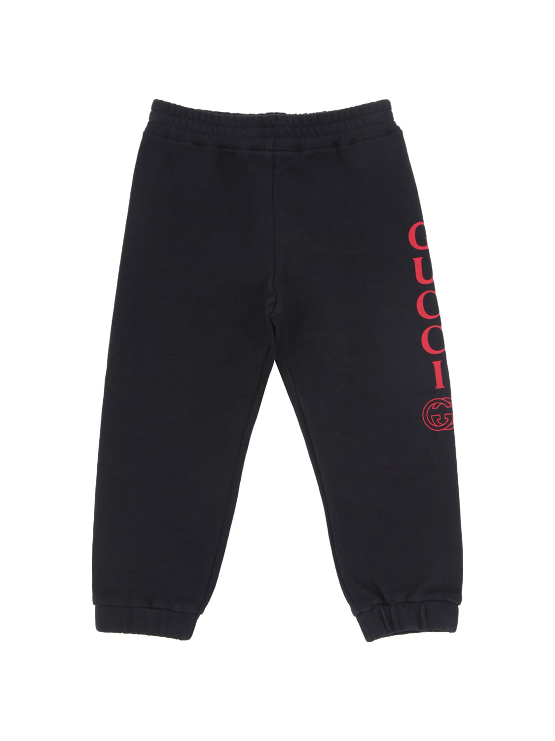Gucci Kids' Logo Print Cotton Sweatpants In Navy