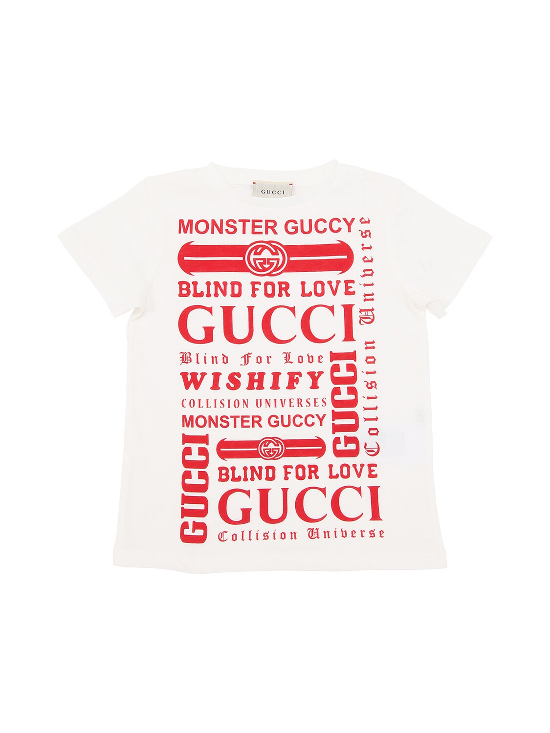 Gucci Kids' Logo Print Cotton Jersey T-shirt In Bianco/rosso | ModeSens