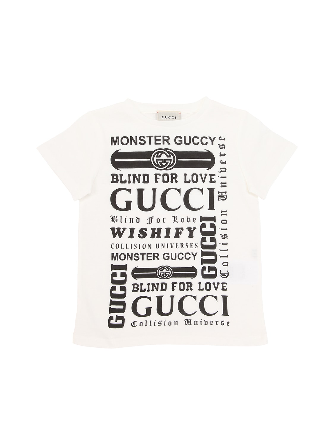 Gucci Kids' Logo Print Cotton Jersey T-shirt In White,black