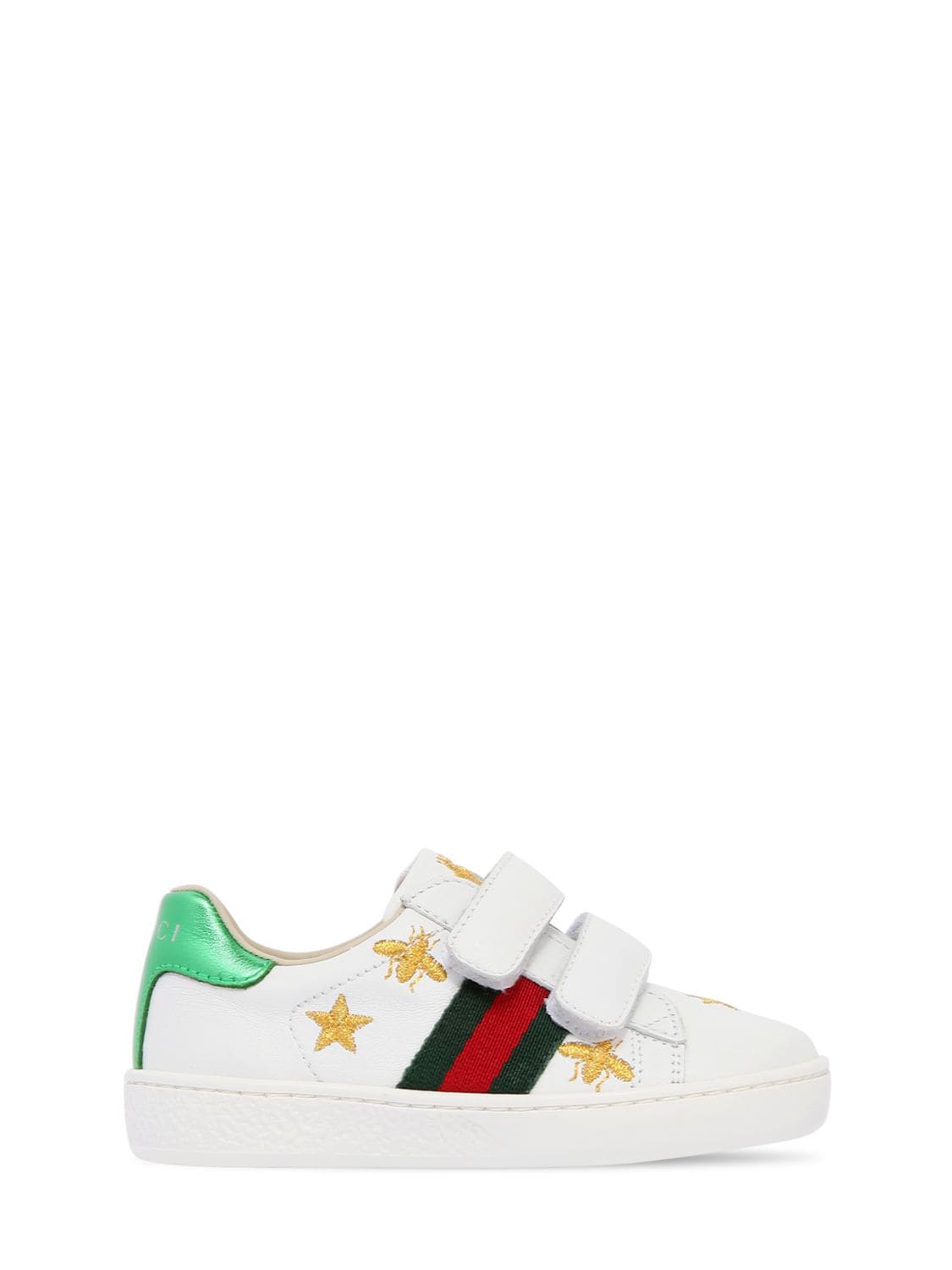 GUCCI 刺绣皮革搭扣运动鞋,69IFHB027-OTA2NA2