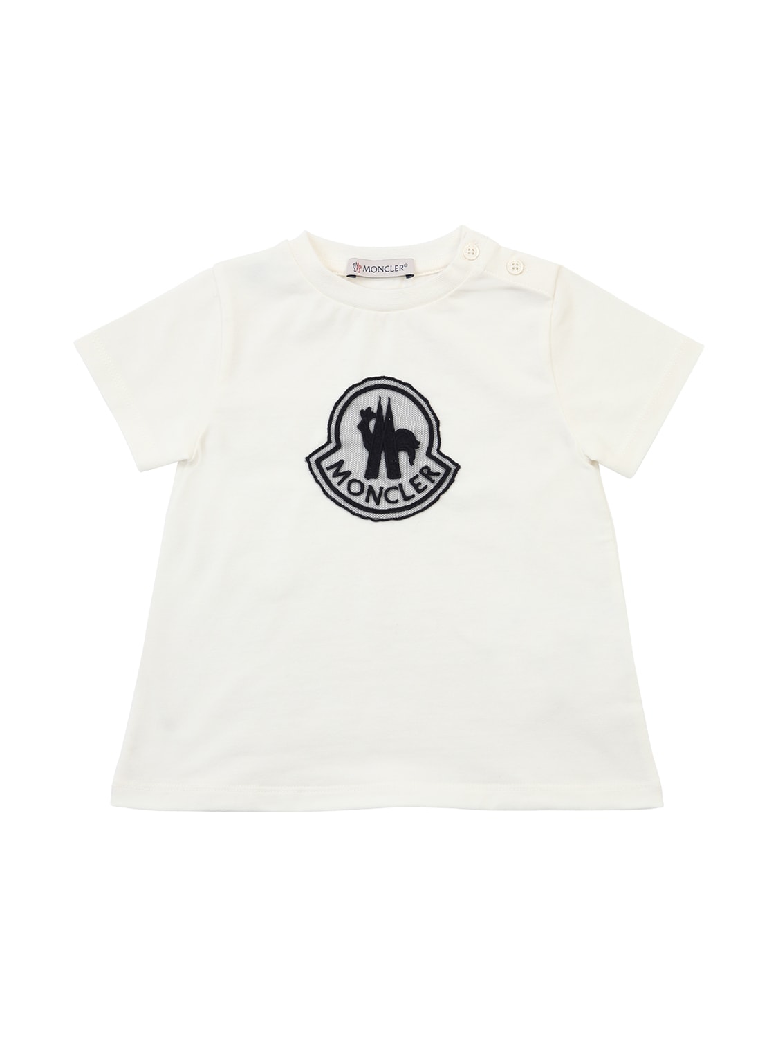 Moncler Kids' Logo Patch Cotton Jersey T-shirt In White