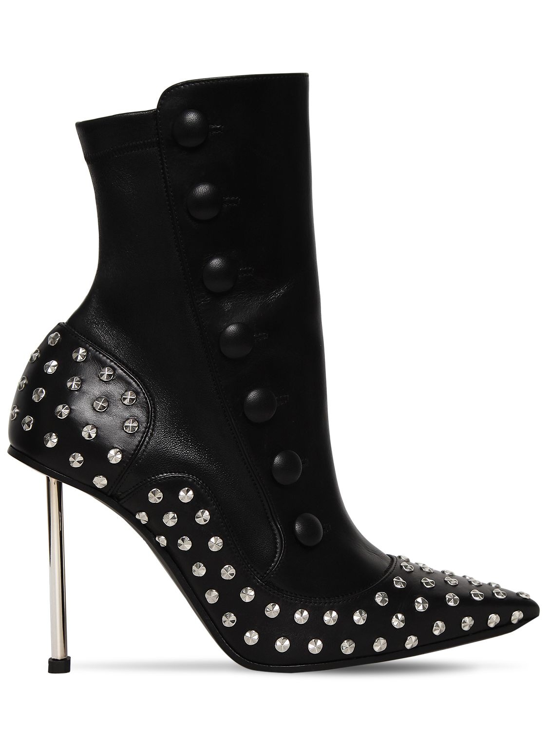 ALEXANDER MCQUEEN 105MM STUDDED LEATHER BOOTS,69IG14007-MTA4MQ2