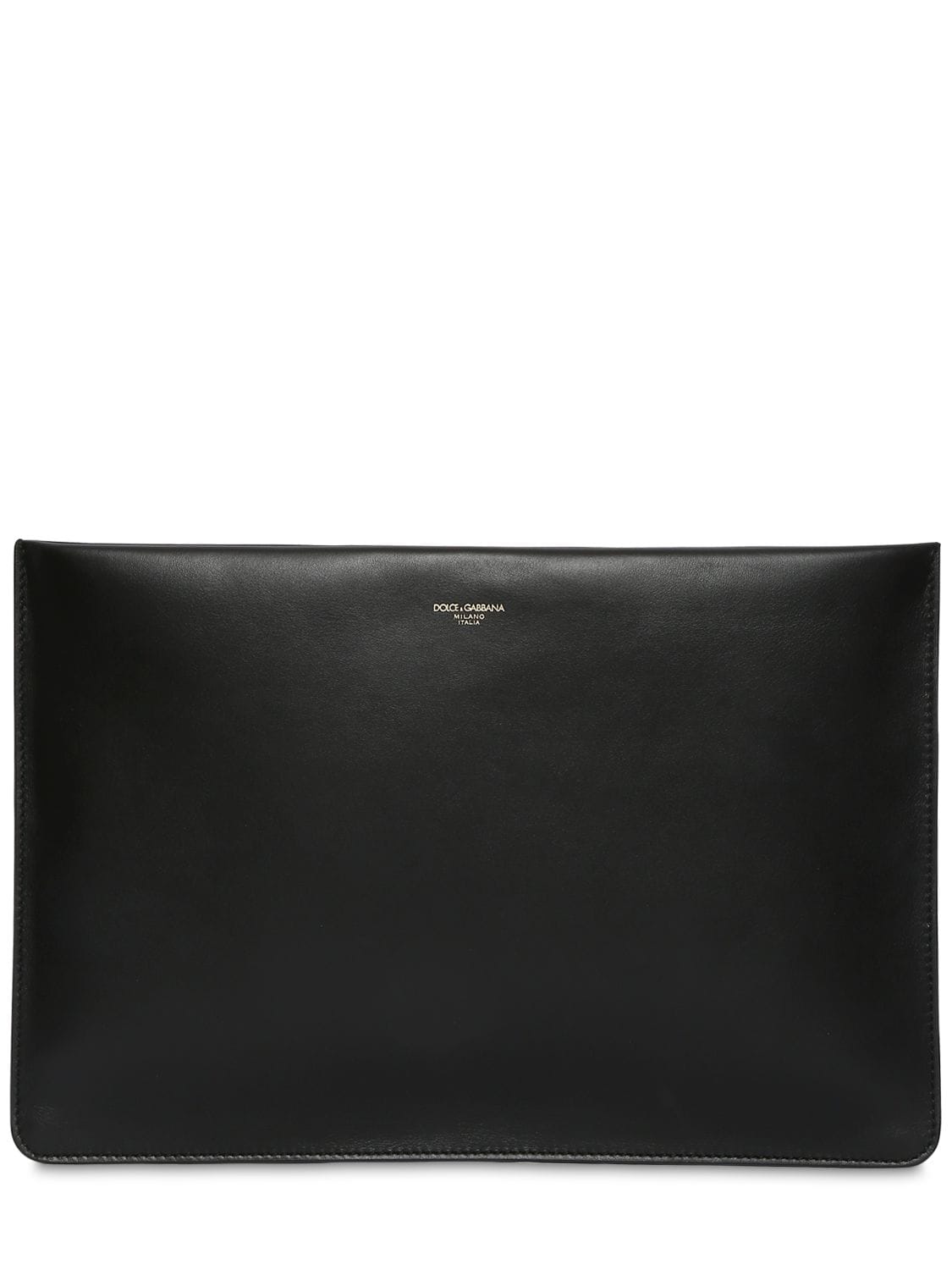 Dolce & Gabbana Logo Leather Pouch In Black