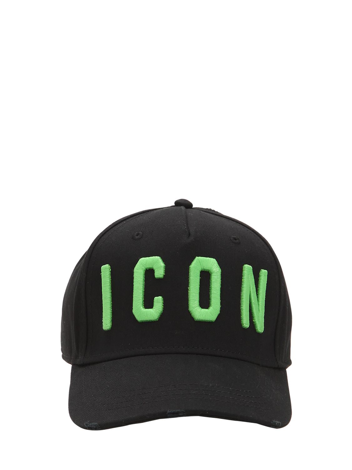 Dsquared2 Icon Cotton Canvas Baseball Hat In Black,green