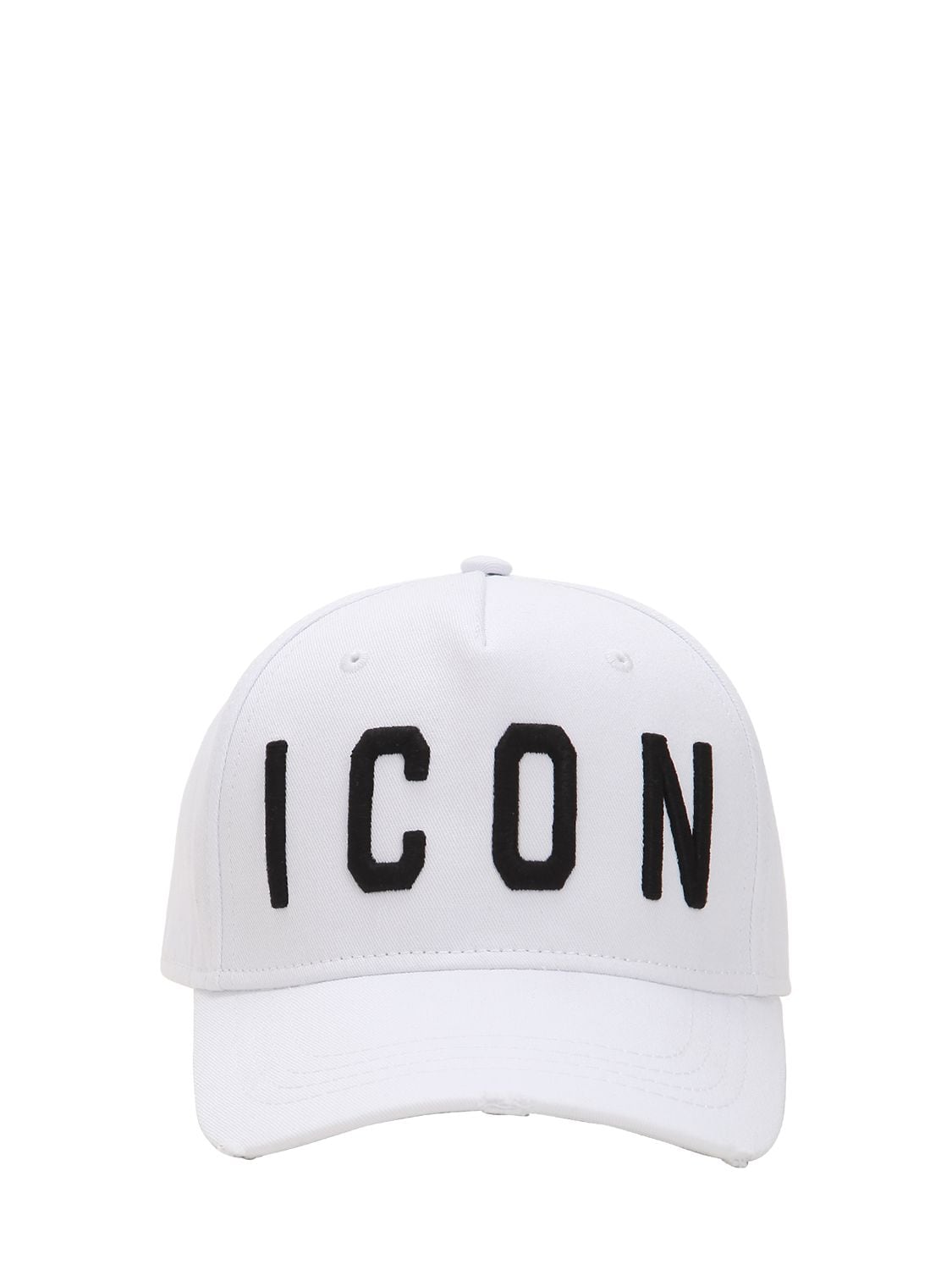 Dsquared2 Icon Cotton Canvas Baseball Hat In White,black