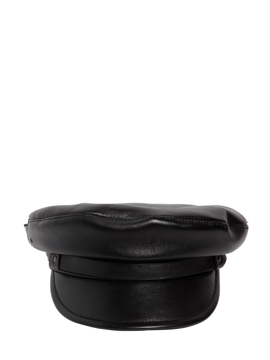 Dsquared2 Wool Blend Hat W/ Leather Details In Black