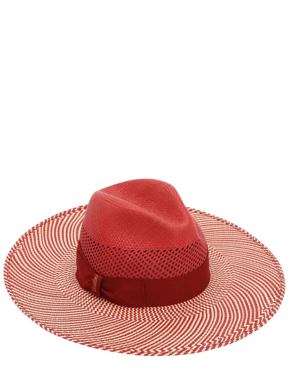Borsalino Sophie Quito Straw Hat In Natural,red